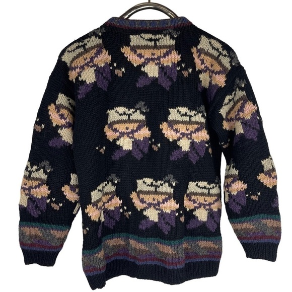 BROOKS BROTHERS 1818 VINTAGE CHUNKY 100% WOOL HANDKNIT CARDIGAN SWEATER - Picture 6 of 16